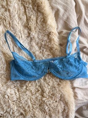 Blue Lace Underwire Bra - Women Intimates